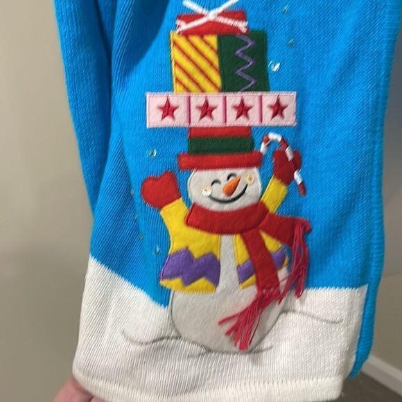 NWOT Tiara International Snowman Cardigan Sweater.  Size L large 12/14 - Picture 6 of 9